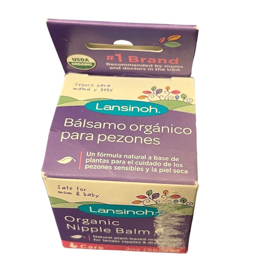 Lansinoh Organic Nipple Balm 2 oz Jar for Breastfeeding & Dry Skin​